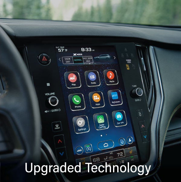 An 8-inch available touchscreen with the words “Ugraded Technology“. | Vann York Subaru in Asheboro NC
