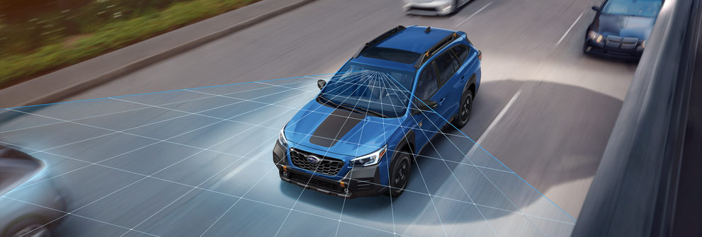 A photo illustration of the EyeSight Driver Assist Technology on the 2023 Outback Wilderness. | Vann York Subaru in Asheboro NC